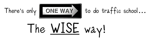 There's only ONE WAY to do traffic school...The WISE way!